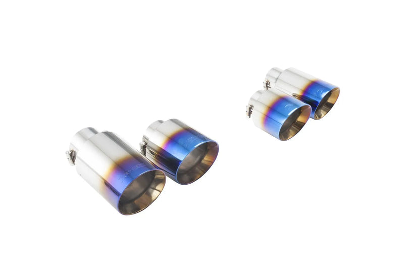 XForce 4in Tips to suit XForce Cat-Back Exhaust w/4in Outlet - Titanium (Golf R Mk7 13-21/S3 13-21) — fits Volkswag...