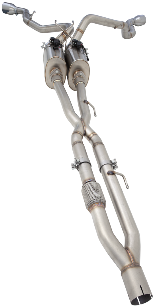 XForce Twin 2.5in to Twin 3in Cat Back System - 304 Stainless Steel (Ram 1500 09-20)