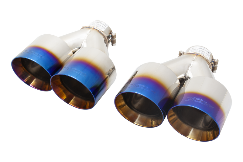 XForce 4in Quad Tips (Cerato 22+) Burnt Blue — fits Kia Cerato