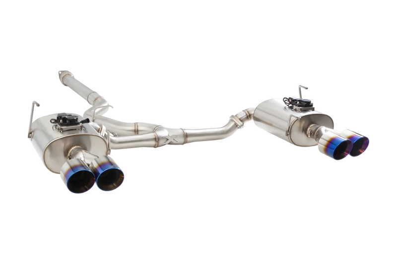 XForce Varex WR Valved Cat Back Exhaust System with Burnt Blue Tips (WRX Sedan VB) - Burnt Blue Tips — fits Subaru WRX