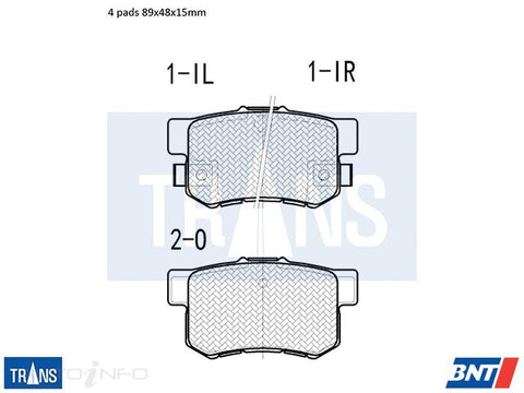 TRANS Brake Pads Transmission Rear Honda Odyssey Intake Jaz - DB1230TR