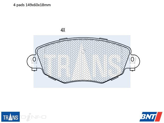 TRANS Brake Pads Transmission Front Ford 00 Jaguar - DB1479TR