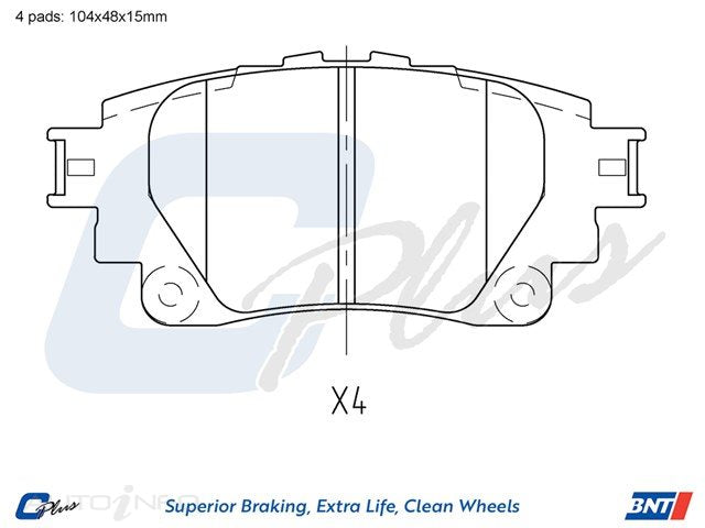 C-Plus Brake Pads Rear Toyota Corolla 18-On - DB2529CP