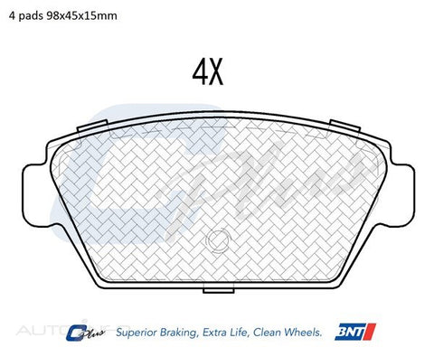 C-Plus Brake Pads Rear Mitsubishi Galant 87-On97 - DB1143CP
