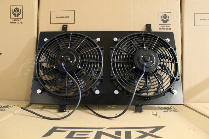 Fenix Radiators Fan Shroud & Fans (Silvia S13 CA18DET) - Satin Black — fits Nissan Silvia