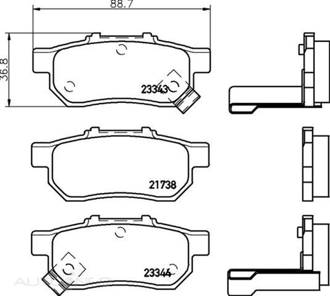 C-Plus Brake Pads Rear Honda Fit Jazz - MDB1616