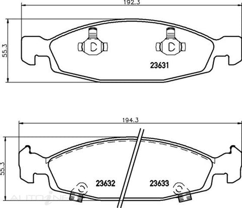 C-Plus Brake Pads Front Jeep Gra Che - MDB2153