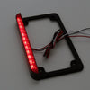Universal Motorcycle 6LED License Plate Frame With LED Tail Brake Light Black Generic