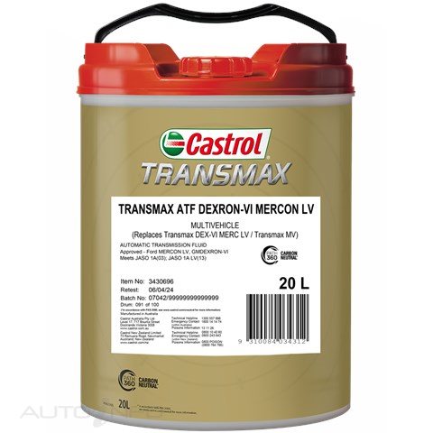 Castrol Transmission Atf Dex VI ME LV MV 20L - 3430696