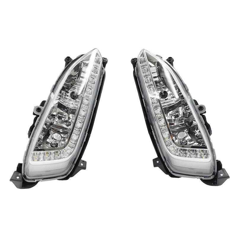 Fit For Hyundai Santa Fe 2013-2015 2Pcs Front LED DRL Daytime Running Light Fog Lamp Left & Right Hand Side