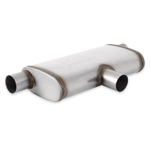 Flowmaster Flow FX Muffler Flow FX Muffler - 2.5 In/Out - Oval Body - Transverse - Moderate Sound - Stainless Steel...