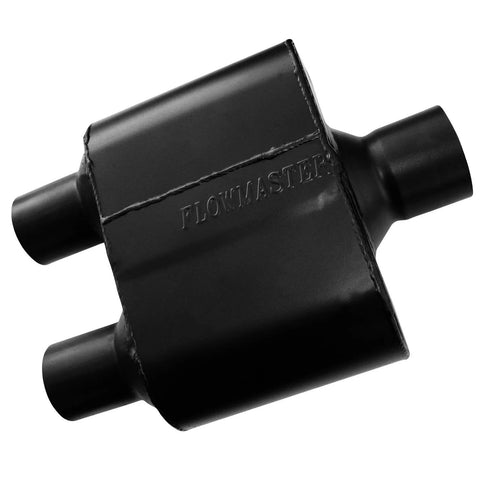 Flowmaster Super 10 Series Chambered Muffler Super 10 Series Stainless Steel - 2.50 Center In / 2.25 Dual Out - Aggressive Sound