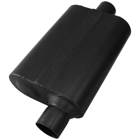 Flowmaster 40 Series Delta Flow Chambered Muffler 40 Delta Flow® Stainless Steel - 2.50 Offset In / 2.50 Center Out - Aggressive Sound