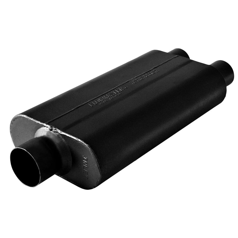 Flowmaster 50 Series Delta Flow Chambered Muffler 50 Delta Flow® Stainless Steel - 3.00 Center In / 2.50 Dual Out...