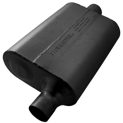 Flowmaster 40 Series Delta Flow Chambered Muffler 40 Delta Flow® - 2.00 Offset In / 2.00 Center Out - Aggressive So...
