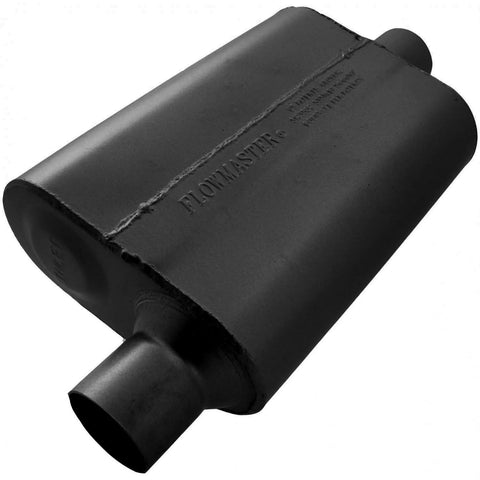 Flowmaster 40 Series Delta Flow Chambered Muffler 40 Delta Flow® - 2.50 Offset In / 2.50 Center Out - Aggressive So...