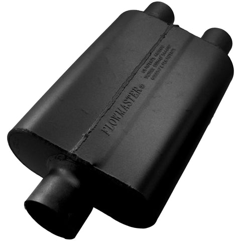 Flowmaster 40 Series Delta Flow Chambered Muffler 40 Delta Flow® - 3.00 Center In / 2.25 Dual Out - Aggressive Sound