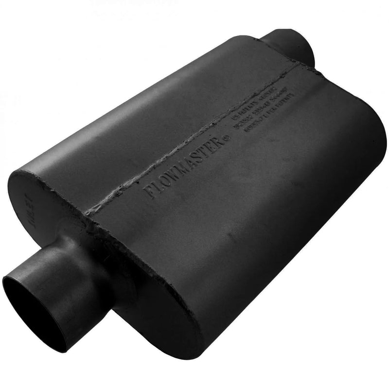 Flowmaster 40 Series Delta Flow Chambered Muffler 40 Delta Flow® - 3.00 Center In / 3.00 Offset Out - Aggressive Sound