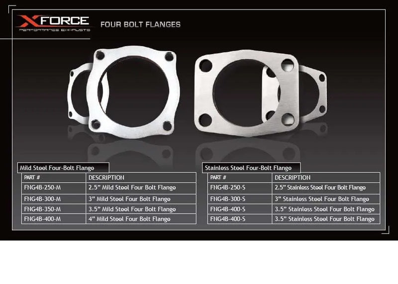 XForce 2.5in Four-Bolt Flange - Stainless Steel