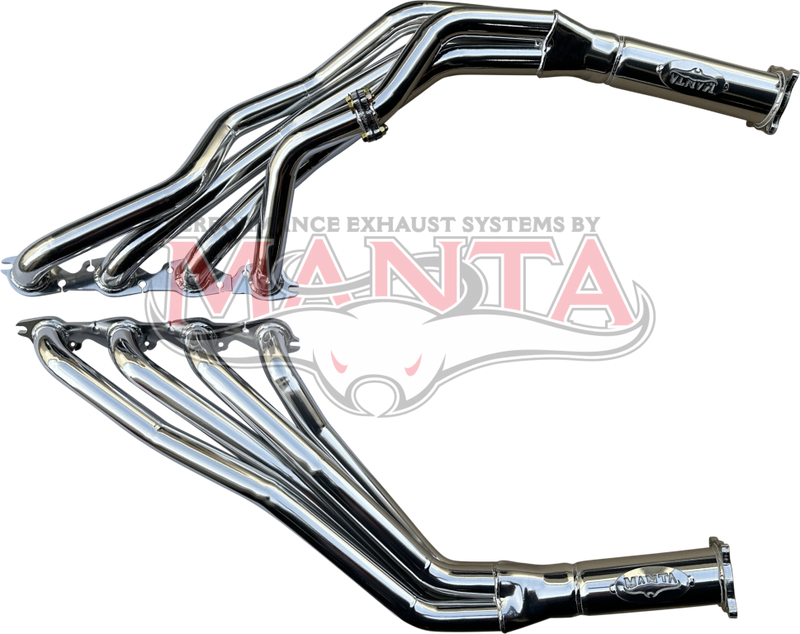 Manta Performance 4-1 Tuned Extractor 3 inch Outlets (Commodore VB - VS V8 5.0L EFI 1 3/4in) - Silver