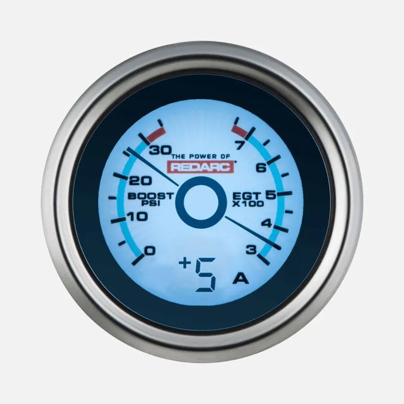 Redarc EGT & Boost Pressure 52mm Gauge with Optional Current Display