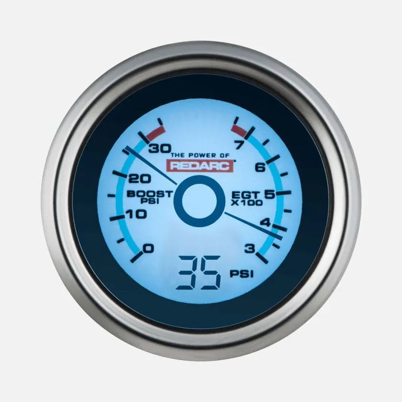 Redarc EGT + Boost Pressure Gauge with Optional Oil Pressure Display