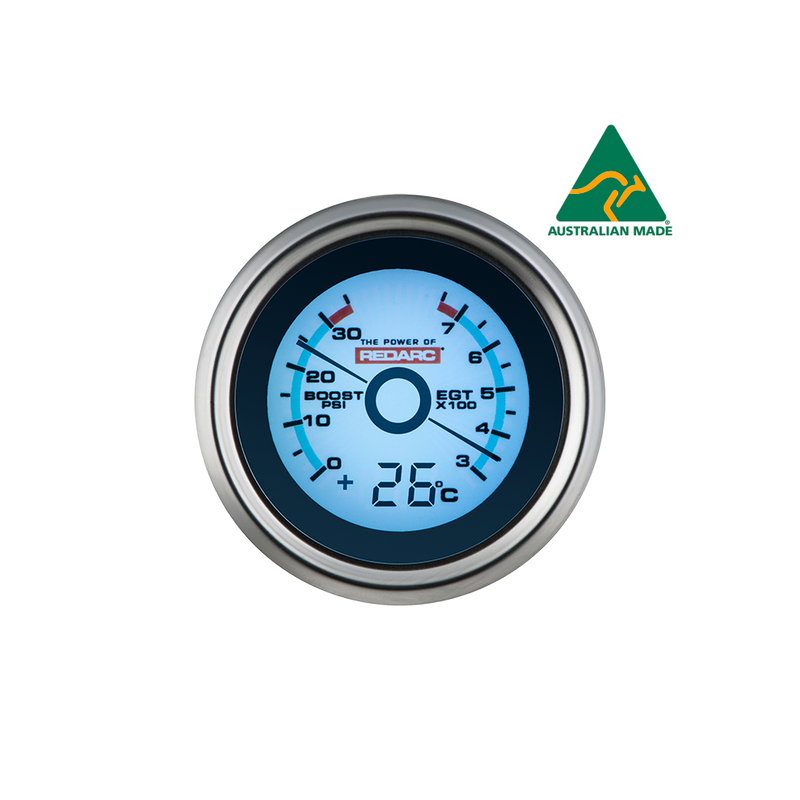Redarc EGT & Boost Pressure 52mm Gauge w/Optional Temp Display