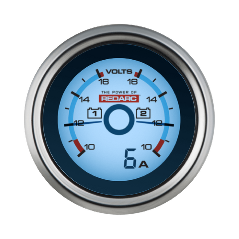 Redarc Dual Voltage 52mm Gauge with Optional Current Display