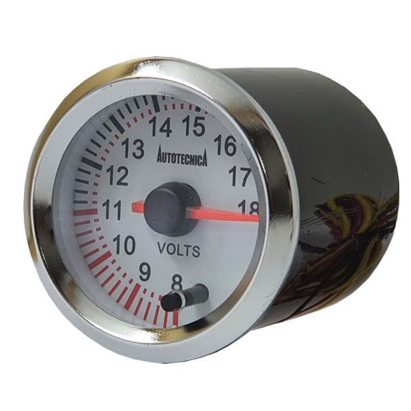 Autotecnica Volt Gauge 8-18v White/Chrome 52mm G6147G7W