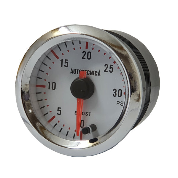 Autotecnica Diesel Turbo Boost Gauge 0-30psi White/Chrome