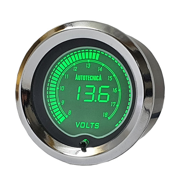 Autotecnica Digital Voltmeter Electronic LCD Gauge 52mm