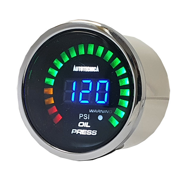 Autotecnica Digital Dual Display Oil Pressure Gauge 52mm