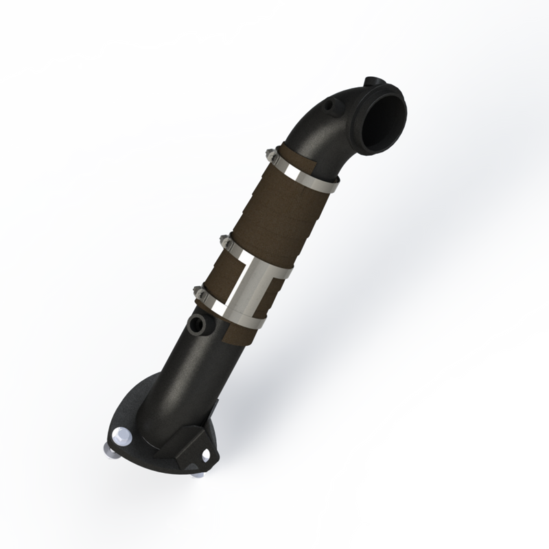 MBRP 3" Turbo Diesel Down Pipe Installer Series (Duramax 15-16 ) - Black-Coated Aluminized Steel