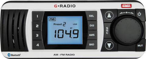 GME Waterproof Marine AM/FM Radio - White