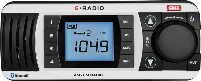 GME Waterproof Marine AM/FM Radio - White