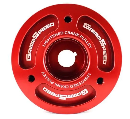Grimmspeed Lightweight Crank Pulley (All EJ Engines) Red — fits Subaru Liberty Wagon GT Spec B