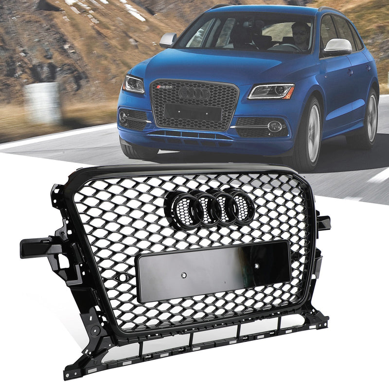 Audi Q5 13-17 RSQ5 Style Honeycomb Mesh Grille Gloss Black