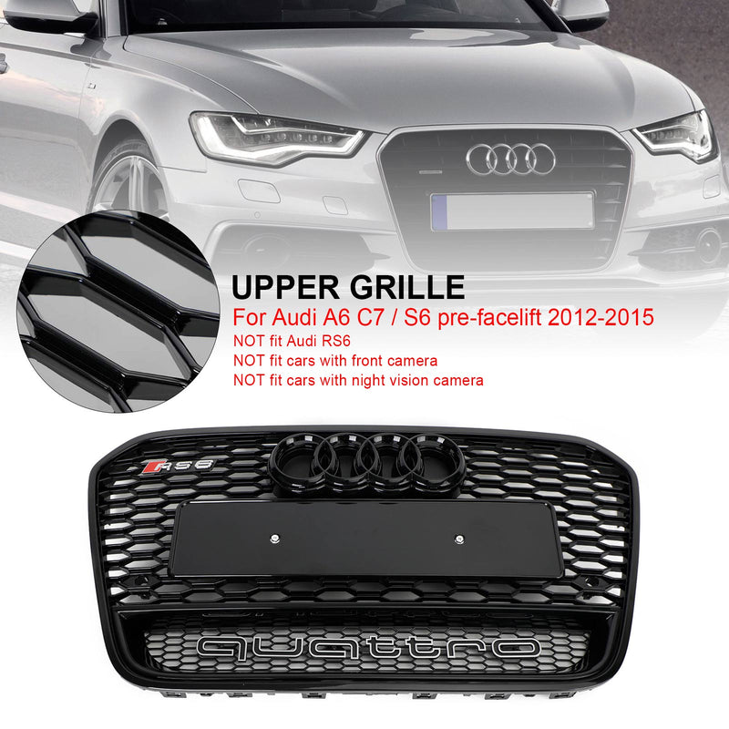 Audi A6 / S6 C7 RS6 Style Front Mesh Honeycomb Grille (2012-2015)