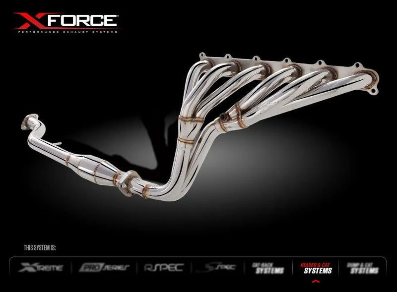 XForce Header & Metallic Cat Kit - Non-Polished Stainless Steel (Falcon FG Ute 08-14) — fits Ford Falcon Xr8 Superc...