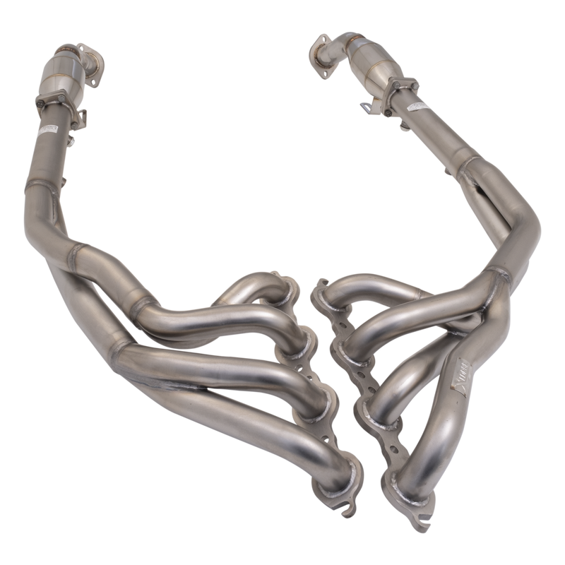 XForce Tri Y Header Design 1 5/8in Primary Pipe with 2.5in Outlet & Cat Brushed Finish (Commodore 97-06) — fits Hol...