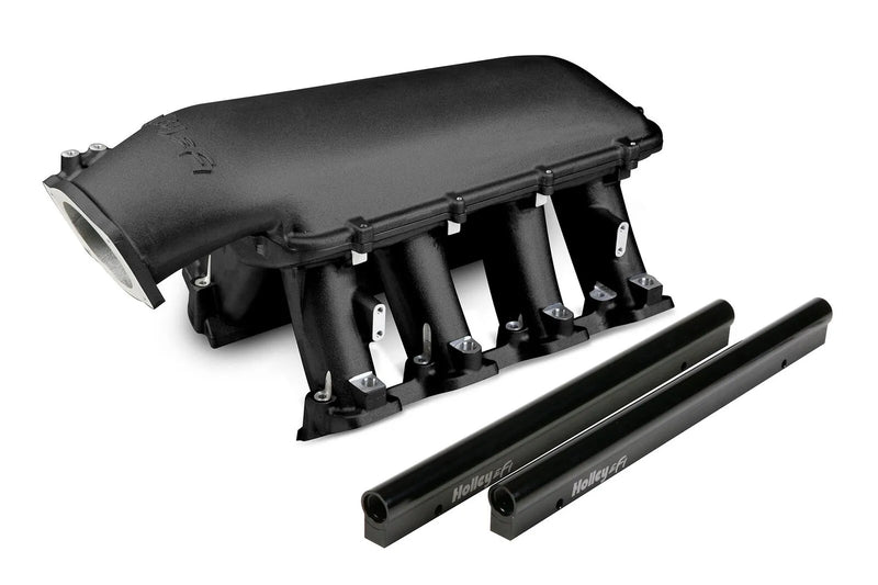 Holley EFI Hi-Ram Intake - GM LS3/L92 - Black EFI Hi-Ram Intake for 1 x 105mm GM LS3/L92 Throttle Body - Longitudinal Mount Plenum Top