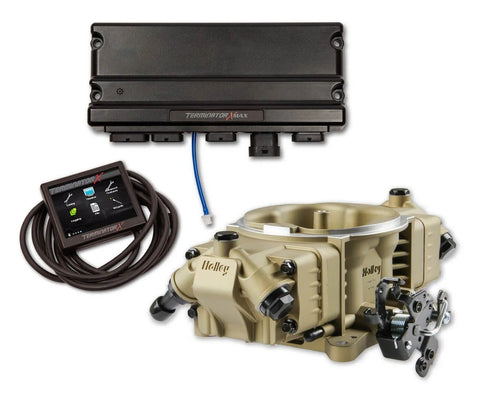 Holley EFI Terminator X Max Stealth 4150 - GM LS Engines Gold - 58X Crank - Trans Control - 650 HP - 3.5 in. Touchs...