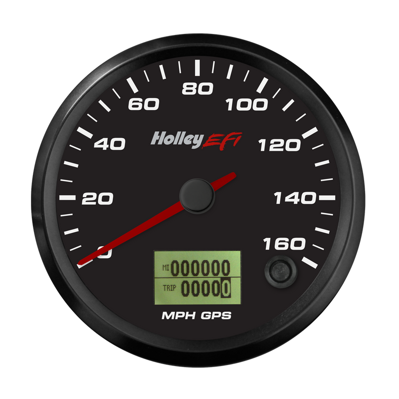 Holley EFI GPS Speedometer 3-3/8" GPS Speedometer w/ Odometer, 0-160 MPH, Black Face