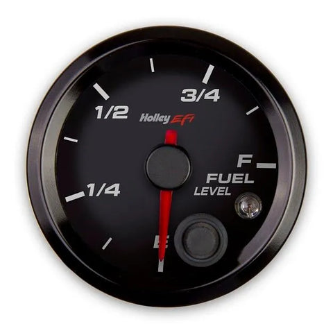 Holley EFI Fuel Level Gauge Standard 2-1/16" size - Programmable - Black Face - Black Bezel