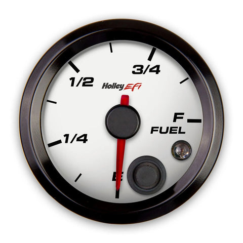 Holley EFI Fuel Level Gauge Standard 2-1/16" size - Programmable - White Face - Black Bezel
