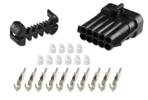 Holley EFI Ignition Sub-Harness Connector METRIPACK, 10 CAVITY, MALE, BLACK