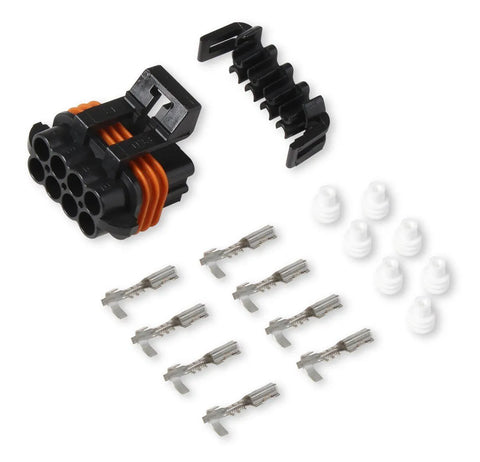 Holley EFI Input/Output Connector METRIPACK, 8 CAVITY, FEMALE, BLACK