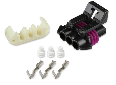 Holley EFI Hall Effect Sensor Connector for 554-118 METRIPACK, 3 CAVITY, FEMALE, BLACK REPLACEMENT CONNECTOR FOR 554-118