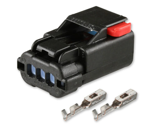 Holley EFI HEMI Coolant Temperature Sensor Connector APEX 2.8, 3 CAVITY, FEMALE, BLK HOUSING
