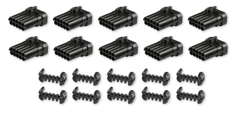 Holley EFI Ignition Sub Harness Connector METRIPACK, 10 CAVITY, MALE, BLACK